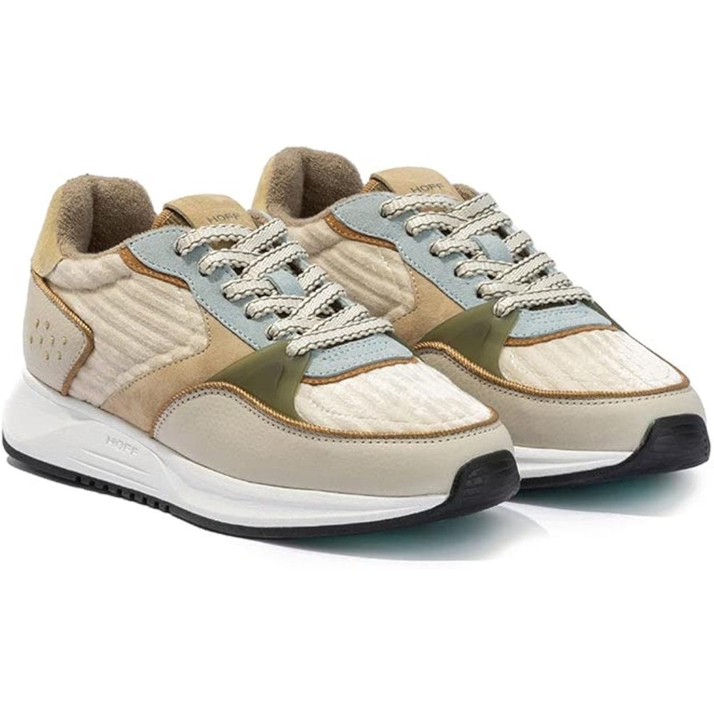 HOFF San Pietro City Collection Sneakers Beige Tan Corduroy Leather Women 6.5